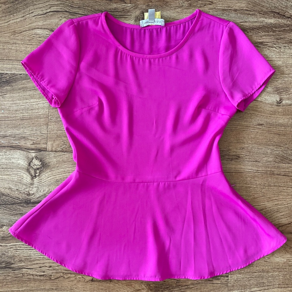 Banana Republic Magenta Peplum Blouse